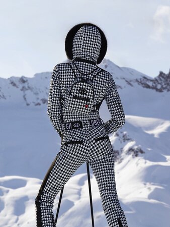 Zimný overal Goldbergh FRANCE Jumpsuit Long Real Fox Fur Ladies White