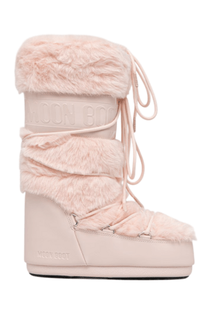 Snehule Moon Boot Icon Faux Fur Dusty Pink