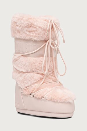 Snehule Moon Boot Icon Faux Fur Dusty Pink