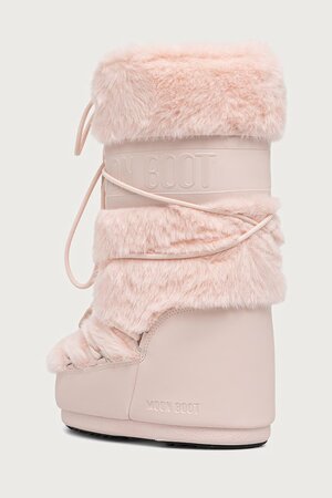 Snehule Moon Boot Icon Faux Fur Dusty Pink