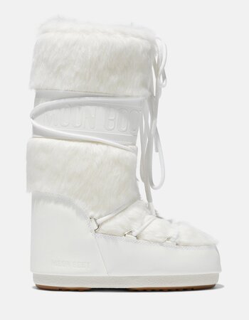 Snehule Moon Boot Icon Faux Fur Optical White