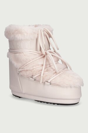 Snehule Moon Boot Icon Low Faux Fur Dusty Pink