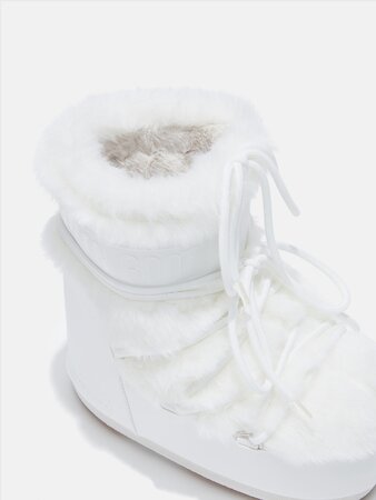 Snehule Moon Boot Icon Low Faux Fur Optical White