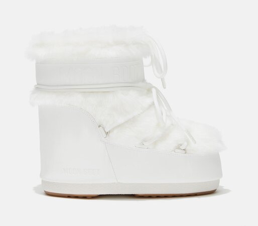 Snehule Moon Boot Icon Low Faux Fur Optical White