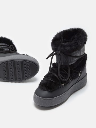 Snehule Moon Boot Ltrack Faux Fur Black