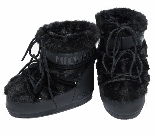 Snehule Moon Boot Icon Low Faux Fur Black Snehule Moon Boot Icon Low Faux Fur Black