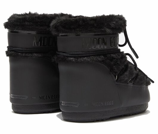 Snehule Moon Boot Icon Low Faux Fur Black Snehule Moon Boot Icon Low Faux Fur Black