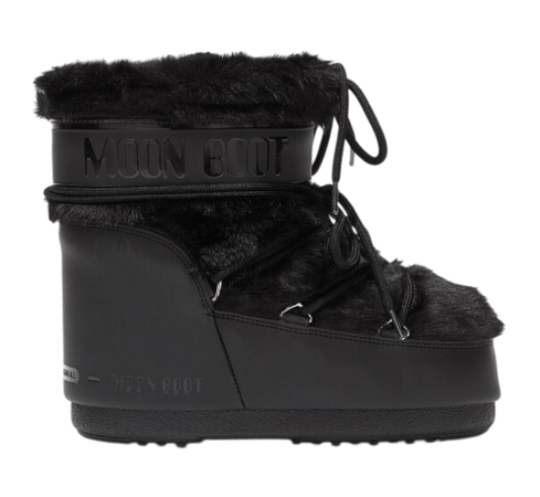 Snehule Moon Boot Icon Low Faux Fur Black Snehule Moon Boot Icon Low Faux Fur Black