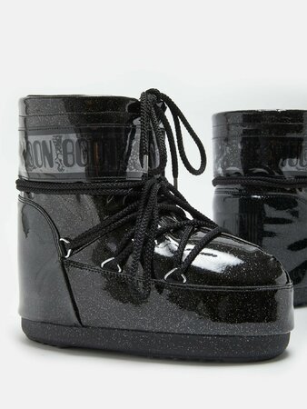 Snehule Moon Boot Icon Low Glitter Black
