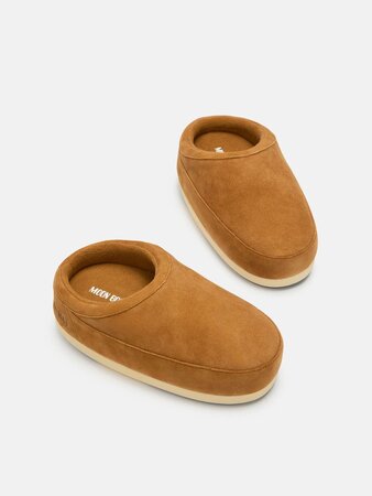 Šľapky Moon Boot EVX Mule Loaf Suede Cognac