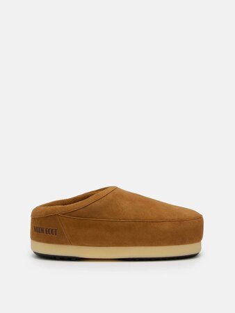 Šľapky Moon Boot EVX Mule Loaf Suede Cognac
