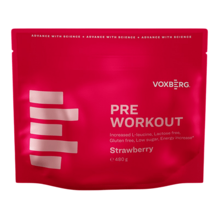 Prírodná predtréningovka Voxberg PreWorkout (Jahoda) 480g
