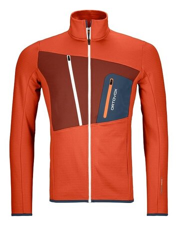 Bunda Ortovox Fleece Grid Jacket Desert Orange