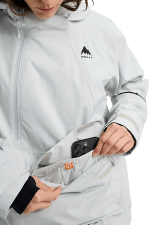 Zimná bunda Burton Women's Reserve 2L Relaxed Anorak Gray Cloud