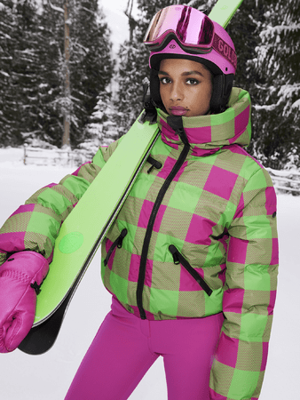 Lyžiarska bunda Goldbergh Cabin Ski Jacket Green/Pink