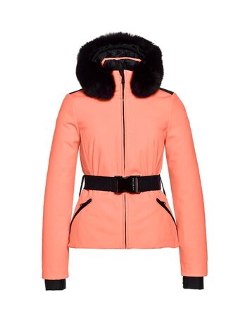 Lyžiarska bunda Goldbergh Hida Jacket Real Fox Fur Salmon