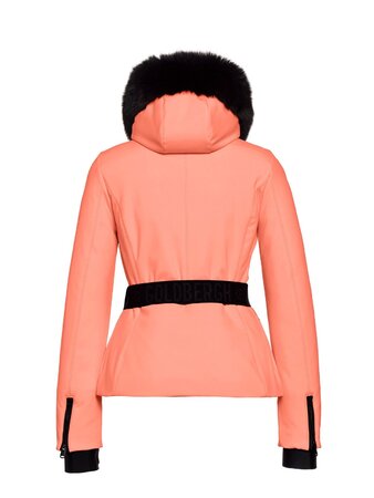 Lyžiarska bunda Goldbergh Hida Jacket Real Fox Fur Salmon
