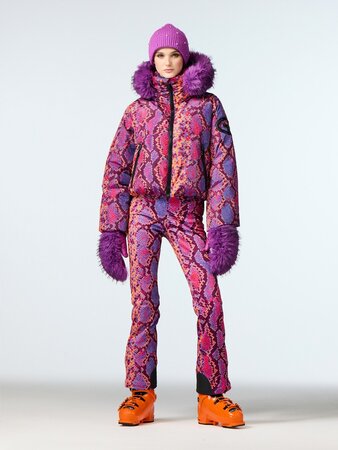 Bunda Goldbergh Lucinda Ski Jacket Faux Border Snake Pink
