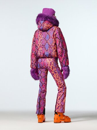 Bunda Goldbergh Lucinda Ski Jacket Faux Border Snake Pink