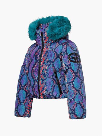 Bunda Goldbergh Lucinda Ski Jacket Faux Border Snake Turchese