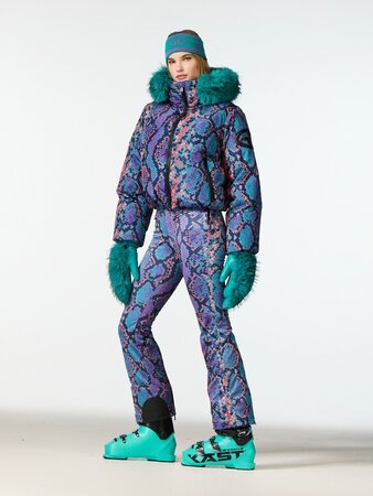 Bunda Goldbergh Lucinda Ski Jacket Faux Border Snake Turchese