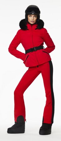 Lyžiarska bunda Goldbergh HIDA Jacket Real Fox Fur Ruby Red