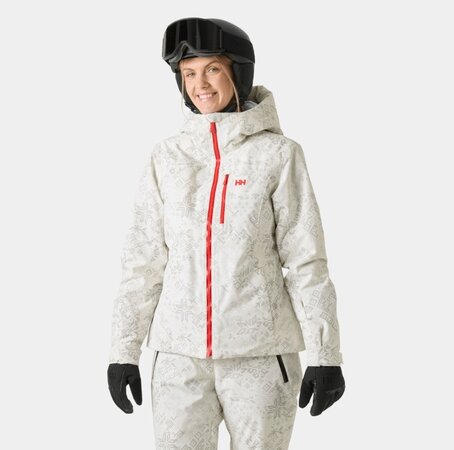 Lyžiarska bunda Helly Hansen W Valdisere 3.0 Jacket Cream New Nordic AOP