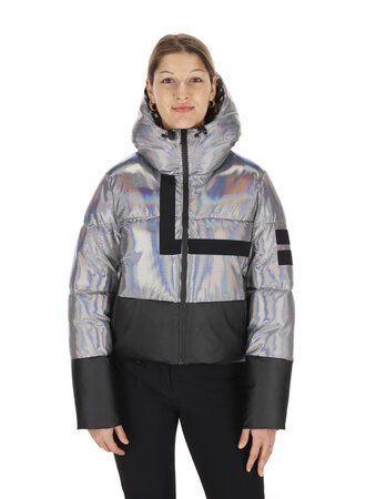 Zimná bunda One more Cropped Puffer Jacket Iride/Black/Black