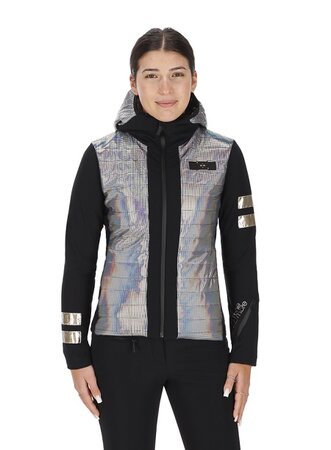 Bunda One More Eco-Padded Softshell Hoody Jacket Iride/Black/Champagne
