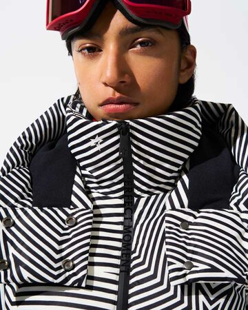 Lyžiarska bunda Perfect Moment Candice Ski Parka Warped Star Print - Black/Snow White