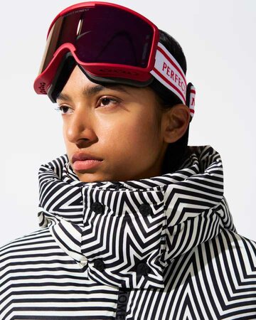 Lyžiarska bunda Perfect Moment Candice Ski Parka Warped Star Print - Black/Snow White