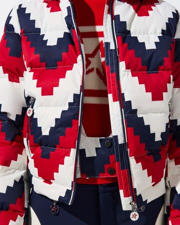 Lyžiarska bunda Perfect Moment Polar Flare Ski Jacket II Chevron Print Red Lyžiarska bunda Perfect Moment Polar Flare Ski Jacket II Chevron Print Red