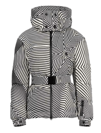 Lyžiarska bunda Perfect Moment Candice Ski Parka Warped Star Print - Black/Snow White