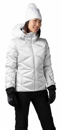 Lyžiarska bunda Rossignol Staci Metallic Jkt Metallic White