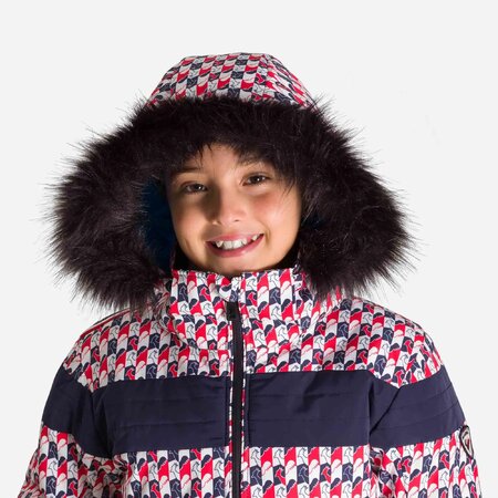 Detská bunda Rossignol Girls' Padded Print Ski Jacket Carmin