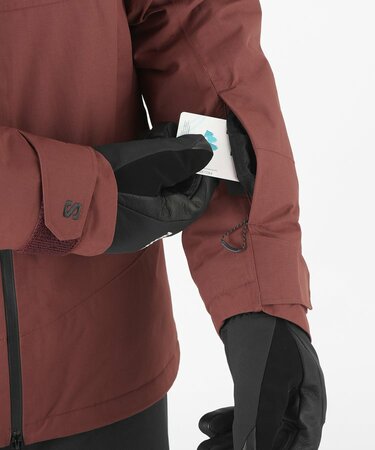 Lyžiarska bunda Salomon Transfer Puff Jacket Rum Raisin