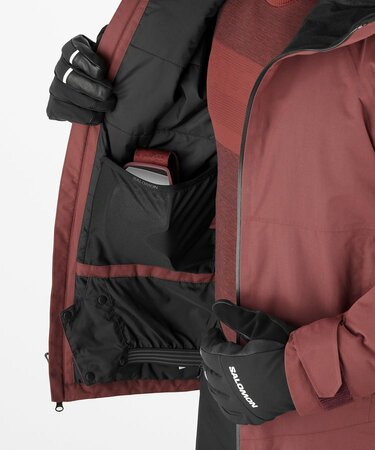 Lyžiarska bunda Salomon Transfer Puff Jacket Rum Raisin