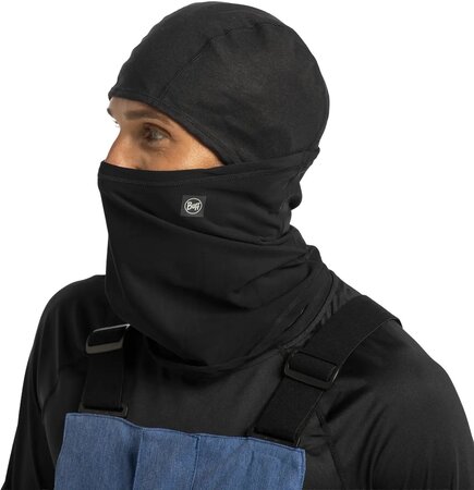 Kukla Buff Tech Fleece Hinged Balaclava Solid Black