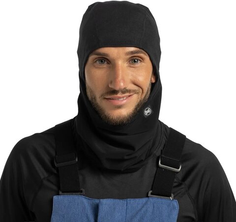 Kukla Buff Tech Fleece Hinged Balaclava Solid Black