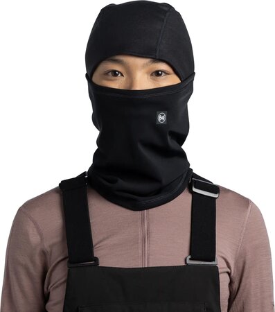 Kukla Buff Tech Fleece Hinged Balaclava Solid Black