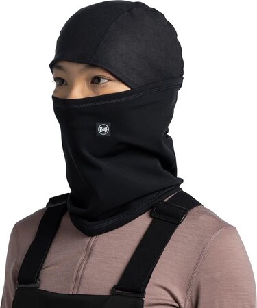Kukla Buff Tech Fleece Hinged Balaclava Solid Black