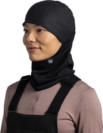 Kukla Buff Tech Fleece Hinged Balaclava Solid Black