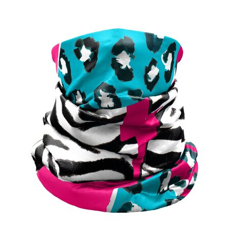 Nákrčník Crazy Idea Neck Gaiter Light Zebra Black