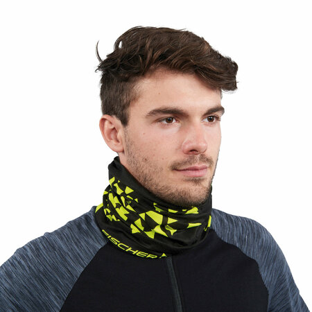Nákrčník Fischer Bandana Ci Logo Black/Neon Yellow