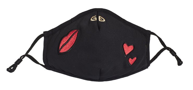 Rúško Goldbergh Loes mask Black with hearts