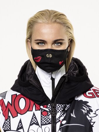 Rúško Goldbergh Loes mask Black with hearts