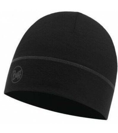 Buff Lightweight Merino Wool hat Solid Black
