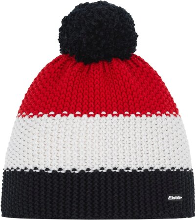 Čiapka Eisbär Star Pompon MÜ Black/White/Ketchup