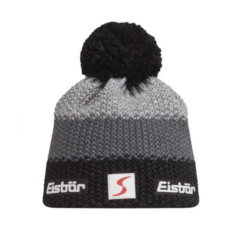 Čiapka Eisbär Star Pompon MU SP Čierna/Tmavá Sivá/Sivá