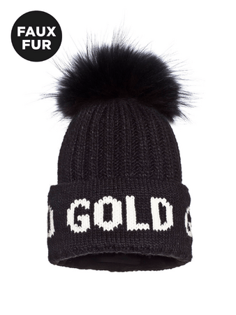 Čiapka Goldbergh Hodd Beanie Faux Pom Black